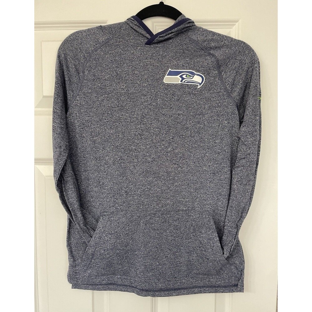 Under Armour NFL Seattle Seahawks YXL Blue Pullover Hoodie w/ Pockets Loose Fit